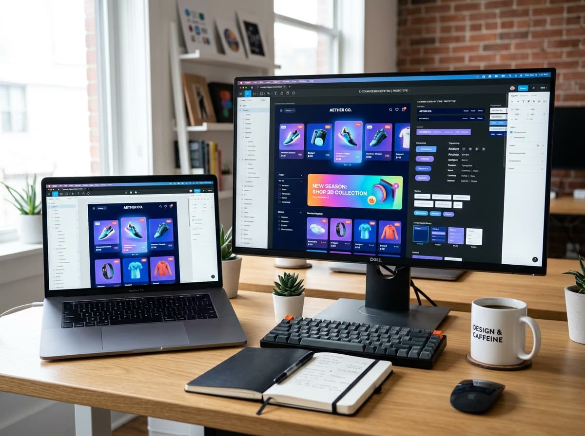 High-fidelity interactive prototype design in Figma with modern eCommerce UI